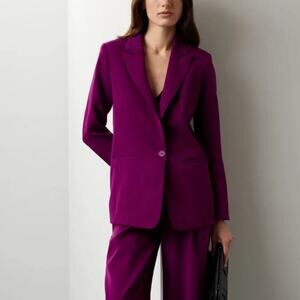 RTR Endless Rose Purple Pink Single Breasted Long Sleeve Blazer Sz S